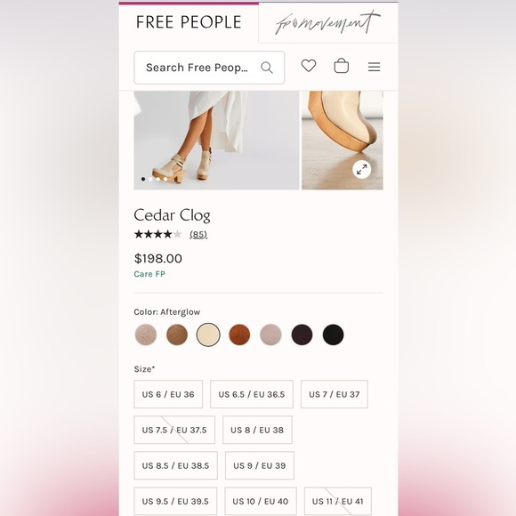 Free People Cedar Afterglow Heeled Clog 37.5 / 7.5 - Picture 16 of 16